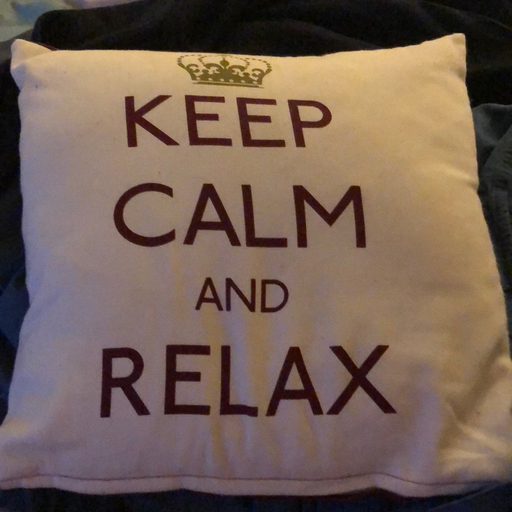 Keep Calm and Relax throw pillow